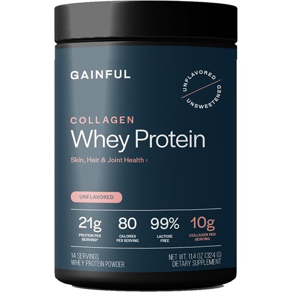 Gainful Collagen Whey Protein Powder (Unflavored 14 Servings)